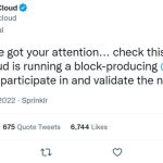 Google Cloud partnering with Solana tweet