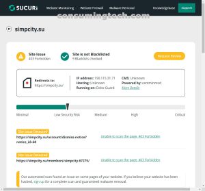 SimpCity Sucuri results