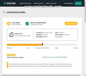 CamWhores.video Sucuri results