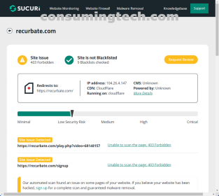 recurbate.com Sucuri results