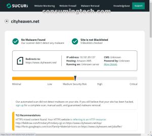 CityHeaven.net Sucuri results