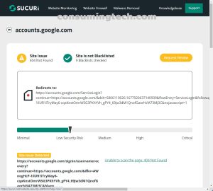 Accounts.Google.com Sucuri results