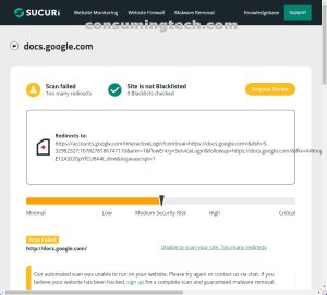 Docs.Google.com Sucuri results