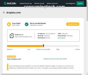 Dropbox.com Sucuri results