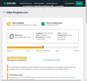 Orgasm.com Sucuri results