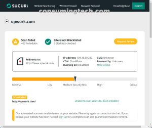 Upwork.com Sucuri results