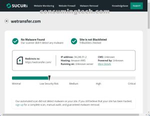 WeTransfer.com Sucuri results