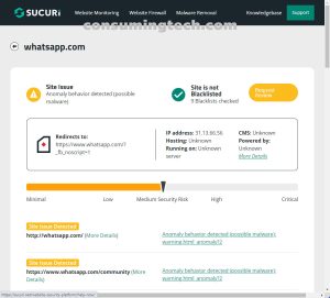 WhatsApp.com Sucuri results