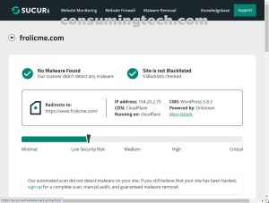 FrolicMe.com Sucuri results