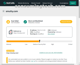 smutty.com Sucuri results
