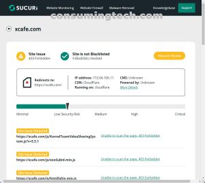 XCafe.com Sucuri results