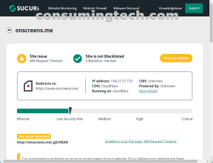onscreens.me Sucuri results