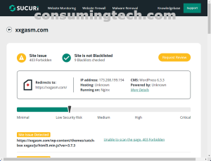 xxgasm.com Sucuri results