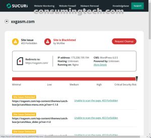 XXGasm.com Sucuri results