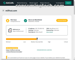 milfnut.com Sucuri results