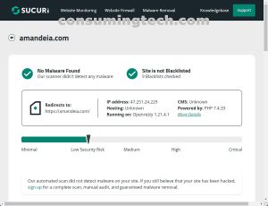 amandeia.com Sucuri results