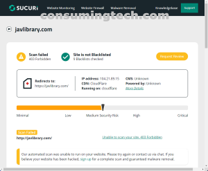 javlibrary.com Sucuri results