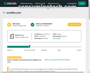scrolller.com Sucuri results