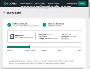 stubhub.com Sucuri results