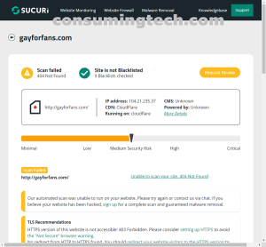 gayforfans.com Sucuri results