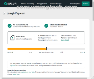 camgirlfap.com Sucuri results