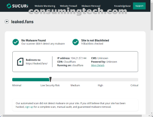 leaked.fans Sucuri results