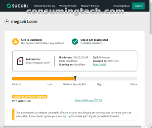megavirt.com Sucuri results