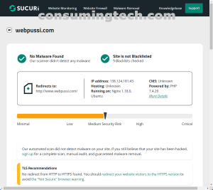 webpussi.com Sucuri results