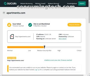 apartments.com Sucuri results