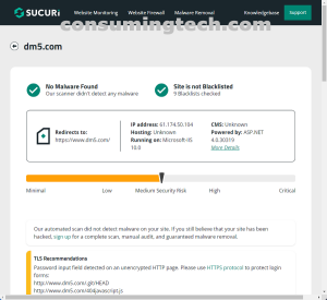 dm5.com Sucuri results