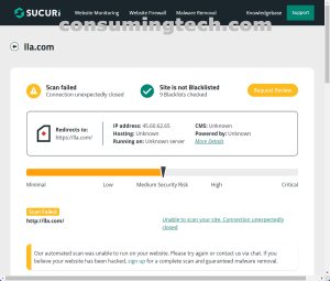 lla.com Sucuri results