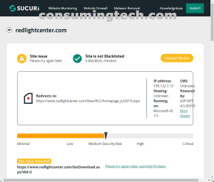 redlightcenter.com Sucuri results