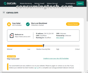 canva.com Sucuri results