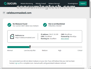 celebsunmasked.com Sucuri results