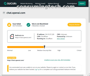 chat.openai.com Sucuri results