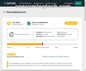 famousboard.com Sucuri results