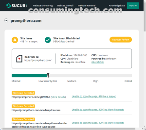 prompthero.com Sucuri results