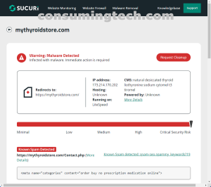 mythyroidstore.com Sucuri results