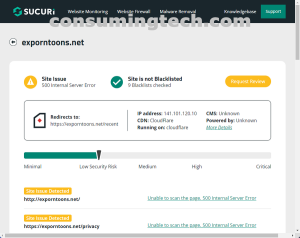 exporntoons.net Sucuri results