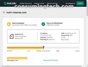nutri-cleanse.com Sucuri results