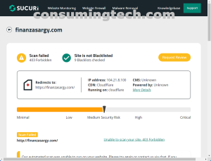 finanzasargy.com Sucuri results