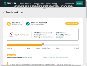 haruinvest.com Sucuri result