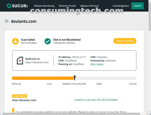 deviants.com Sucuri results