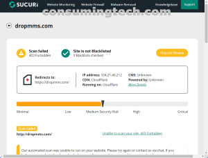 dropmms.com Sucuri results