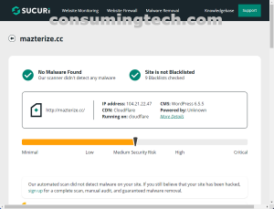 mazterize.cc Sucuri results