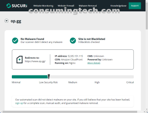 op.gg Sucuri results