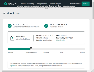 sliwbl.com Sucuri results