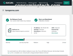 toroporno.com Sucuri results
