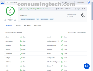 vieffetrade.eu VirusTotal results