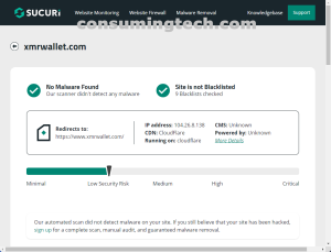 xmrwallet.com Sucuri results